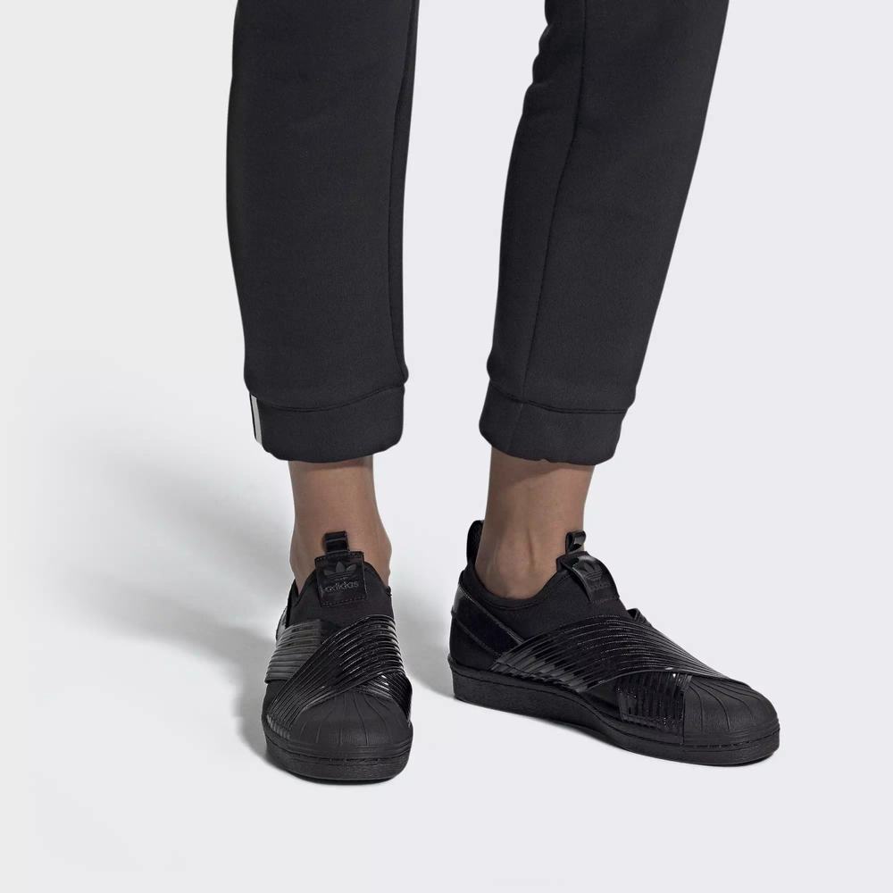Adidas Superstar Slip-on Tenis Negros Para Mujer (MX-89023)